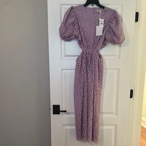 Wayf Lavender Puff Sleeve Dress